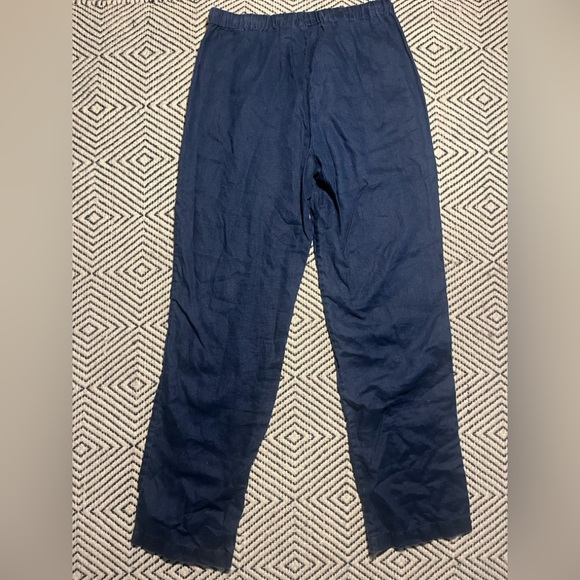 Orvis Navy Blue Linen Straight Leg Pants - Picture 5 of 5